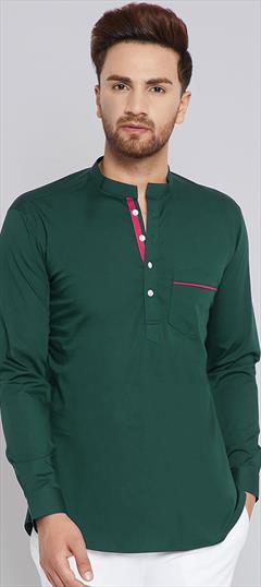 Party Wear Green color Kurta in Blended Cotton fabric with Thread work : 1913799
