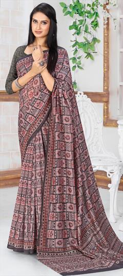 Traditional Multicolor color Saree in Chanderi Silk fabric with South Digital Print work : 1915671