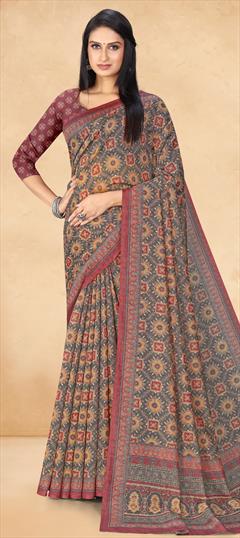 Traditional Multicolor color Saree in Chanderi Silk fabric with South Digital Print work : 1915673