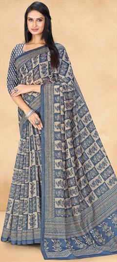 Traditional Multicolor color Saree in Chanderi Silk fabric with South Digital Print work : 1915674