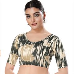 Party Wear Gold color Blouse in Georgette fabric with Thread work : 1916035