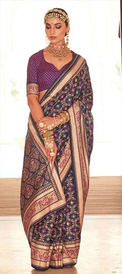 Festive, Party Wear, Traditional Blue color Saree in Silk fabric with Classic Printed work : 1918335