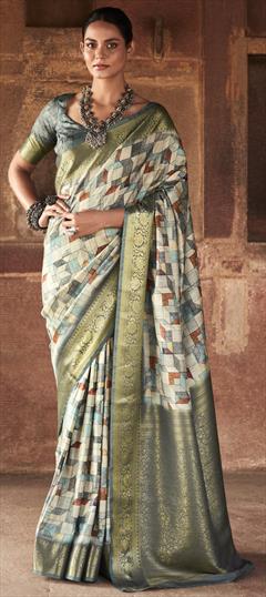 Party Wear, Reception, Traditional Multicolor color Saree in Art Silk fabric with South Printed, Weaving work : 1919015