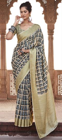 Party Wear, Reception, Traditional Multicolor color Saree in Art Silk fabric with South Printed, Weaving work : 1919019