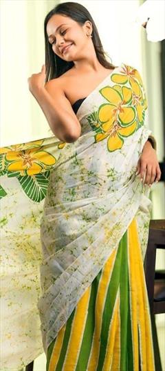 Casual, Traditional Multicolor color Saree in Cotton fabric with Bengali Digital Print work : 1919959