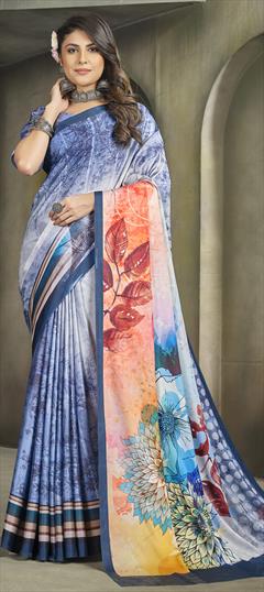 Festive, Party Wear Multicolor color Saree in Crepe Silk fabric with South Digital Print work : 1920325