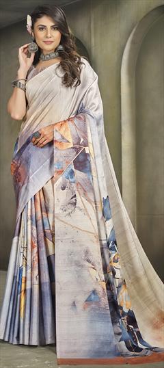Festive, Party Wear Multicolor color Saree in Crepe Silk fabric with South Digital Print work : 1920327