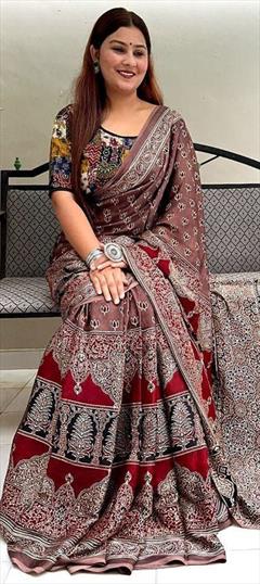Traditional Multicolor color Saree in Cotton fabric with South Digital Print work : 1920364
