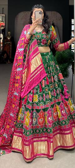 Festive, Party Wear Multicolor color Lehenga in Art Silk fabric with Flared Digital Print work : 1920967