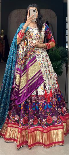 Festive, Party Wear Multicolor color Lehenga in Art Silk fabric with Flared Digital Print work : 1920969