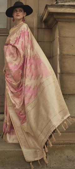 Festive, Traditional, Wedding Multicolor color Saree in Satin Silk fabric with South Weaving, Zari work : 1921720