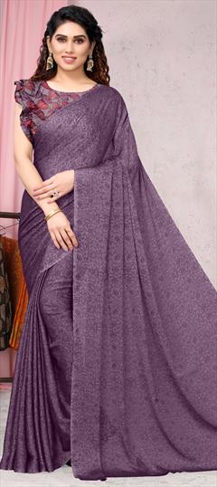 Festive, Party Wear Purple and Violet color Saree in Faux Chiffon fabric with Classic Printed work : 1923205