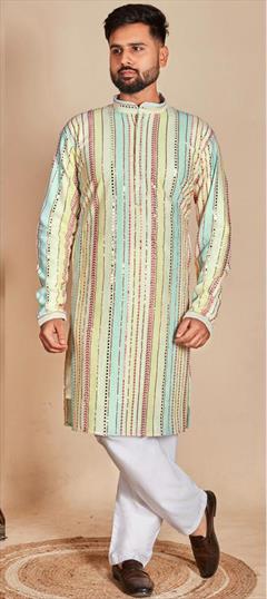 Party Wear Multicolor color Kurta Pyjamas in Georgette fabric with Embroidered, Thread work : 1924903