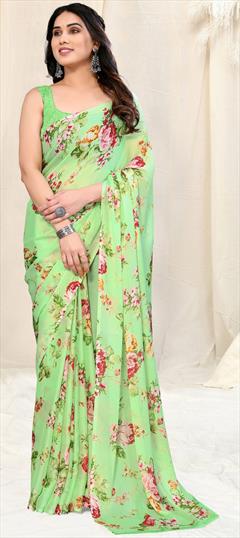 Casual, Party Wear Pink and Majenta color Saree in Chiffon fabric with Classic Printed work : 1926429