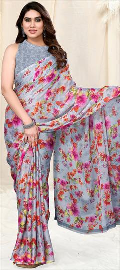 Casual, Party Wear Purple and Violet color Saree in Chiffon fabric with Classic Printed work : 1926430