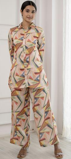 Summer Multicolor color Co-ords Set in Cotton fabric with Printed work : 1931831