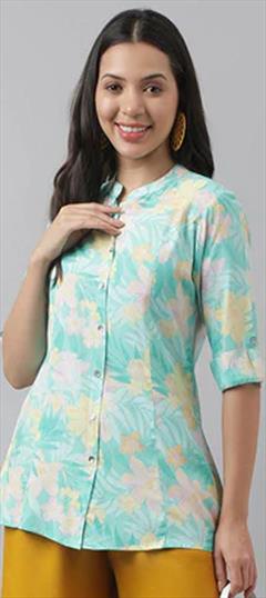 Summer Multicolor color Tops and Shirts in Rayon fabric with Printed work : 1932981