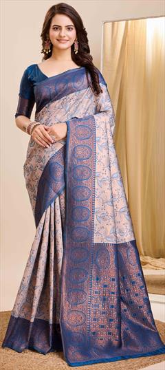 Traditional Multicolor color Saree in Kanjeevaram Silk fabric with South Weaving work : 1934103