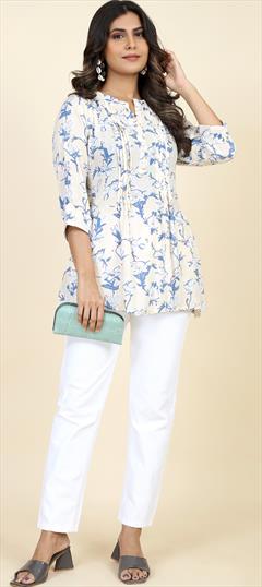 Casual White and Off White color Tops and Shirts in Rayon fabric with Printed work : 1934337