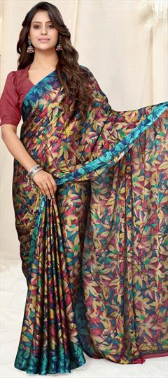 Festive, Party Wear Multicolor color Saree in Chiffon fabric with Classic Printed work : 1934968