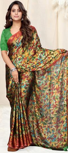 Festive, Party Wear Multicolor color Saree in Chiffon fabric with Classic Printed work : 1934969