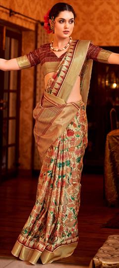 Party Wear, Traditional Multicolor color Saree in Art Silk fabric with South Printed, Weaving work : 1935913