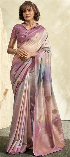 Party Wear, Traditional Multicolor color Saree in Handloom fabric with Bengali Weaving work : 1935967