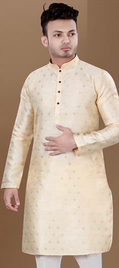 Festive, Party Wear White and Off White color Kurta in Jacquard fabric with Weaving work : 1939275