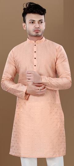 Festive, Party Wear Pink and Majenta color Kurta in Jacquard fabric with Weaving work : 1939276