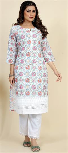 Casual Multicolor color Kurti in Georgette fabric with Straight Printed work : 1940607