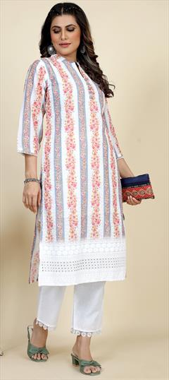 Casual Multicolor color Kurti in Georgette fabric with Straight Printed work : 1940608