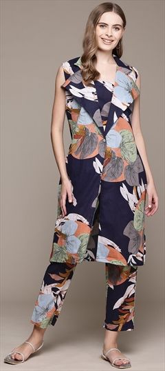 Summer Black and Grey color Co-ords Set in Cotton fabric with Printed work : 1943736