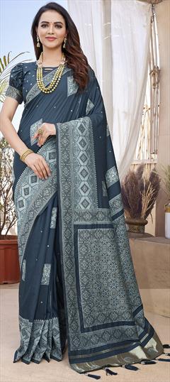 Festive, Traditional Blue color Saree in Art Silk fabric with South Weaving work : 1944094