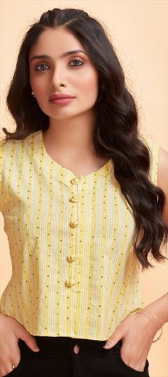 Casual Yellow color Tops and Shirts in Cotton fabric with Printed work : 1944658