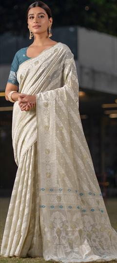 Casual, Traditional Beige and Brown color Saree in Cotton fabric with Bengali Printed work : 1945041