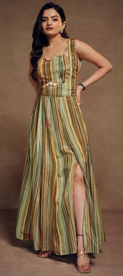 Designer, Festive, Reception Multicolor color Salwar Kameez in Silk fabric with Printed work : 1947307