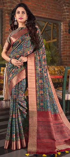 Festive, Party Wear, Traditional Multicolor color Saree in Silk fabric with South Printed work : 1947402