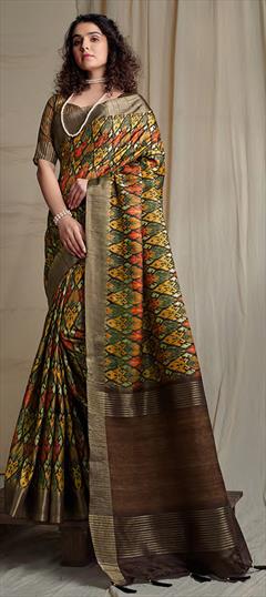 Festive, Party Wear, Traditional Multicolor color Saree in Silk fabric with South Printed work : 1947412