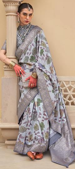 Engagement, Traditional, Wedding White and Off White color Saree in Viscose fabric with Classic Floral, Weaving work : 1947745