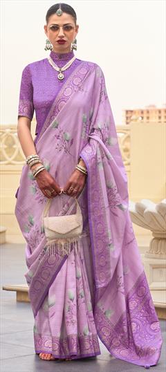 Engagement, Traditional, Wedding Pink and Majenta color Saree in Viscose fabric with Classic Floral, Weaving work : 1947747