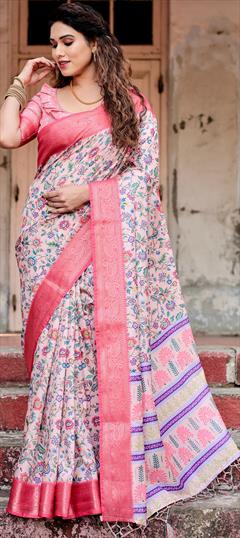 Casual, Traditional Multicolor color Saree in Art Silk, Silk fabric with South Digital Print work : 1948373