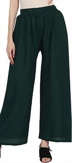 Party Wear Green color Palazzo in Rayon fabric with Palazzo Thread work : 1948412