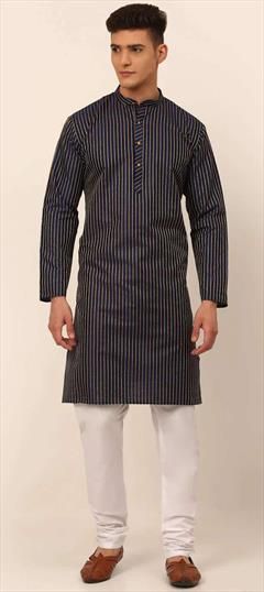 Party Wear Blue color Kurta Pyjamas in Blended fabric with Printed work : 1948539