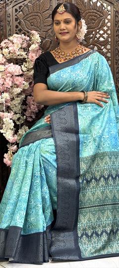 Casual, Traditional Blue color Saree in Art Silk fabric with South Digital Print work : 1948797