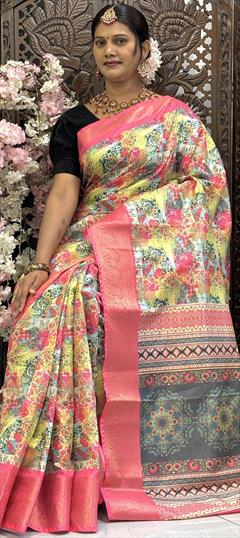Casual, Traditional Pink and Majenta color Saree in Art Silk fabric with South Digital Print work : 1948800