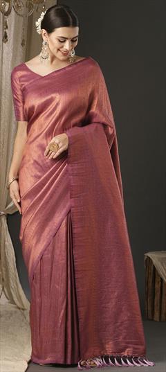 Party Wear, Traditional Pink and Majenta color Saree in Tissue fabric with South Sequence, Weaving work : 1949102