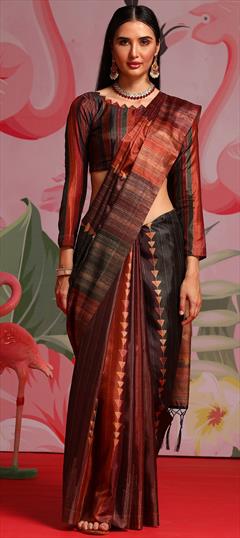 Party Wear, Traditional Multicolor color Saree in Art Silk, Silk fabric with South Printed work : 1949148