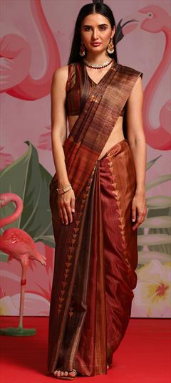 Party Wear, Traditional Multicolor color Saree in Art Silk, Silk fabric with South Printed work : 1949149