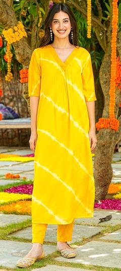 Festive, Party Wear Multicolor color Salwar Kameez in Muslin fabric with Digital Print, Tye n Dye work : 1949390
