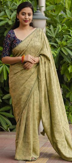 Festive, Traditional Green color Saree in Art Silk fabric with South Thread, Weaving work : 1950204